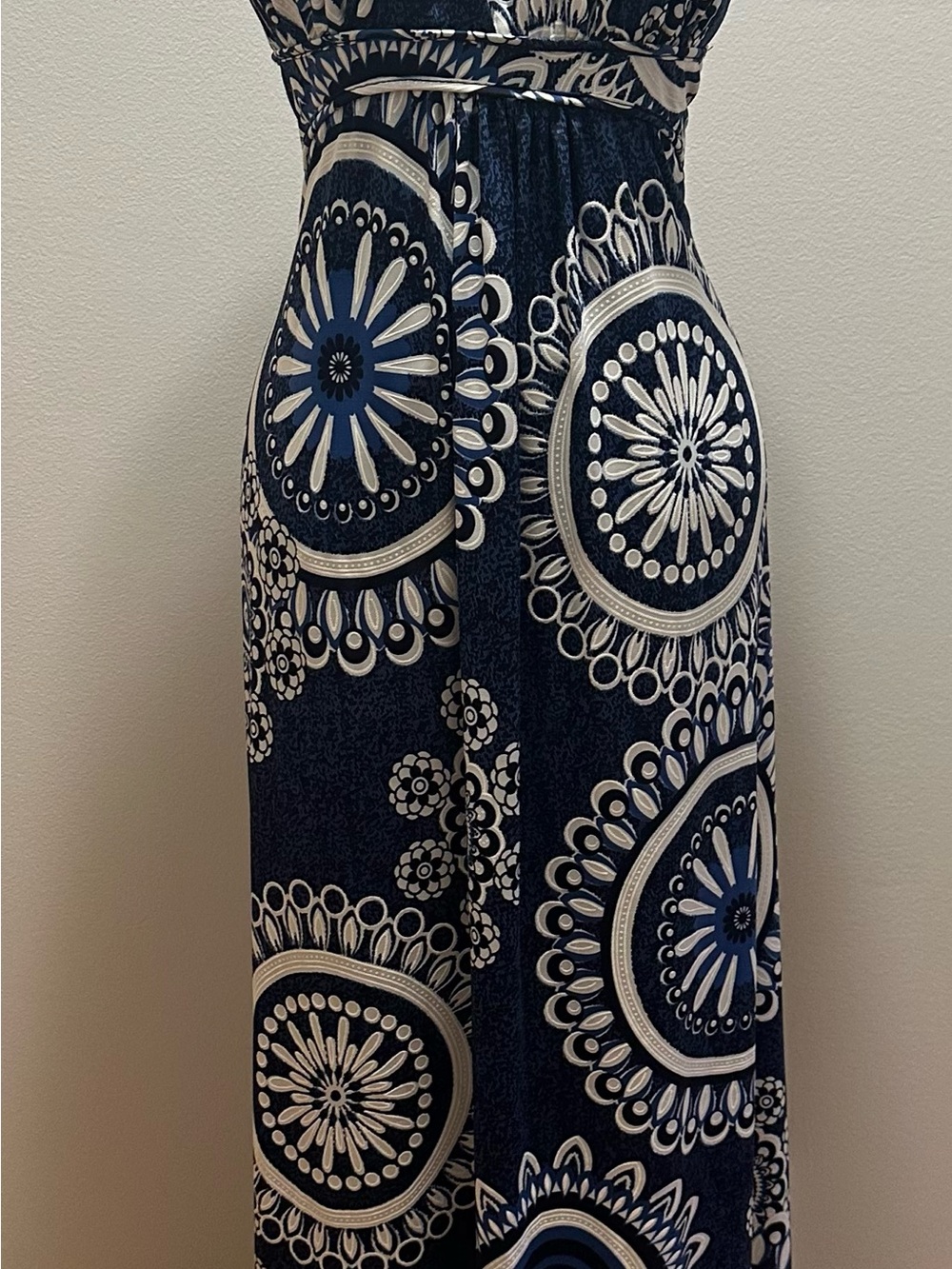 Papillon Blanc Navy & White Medallion Maxi Skirt